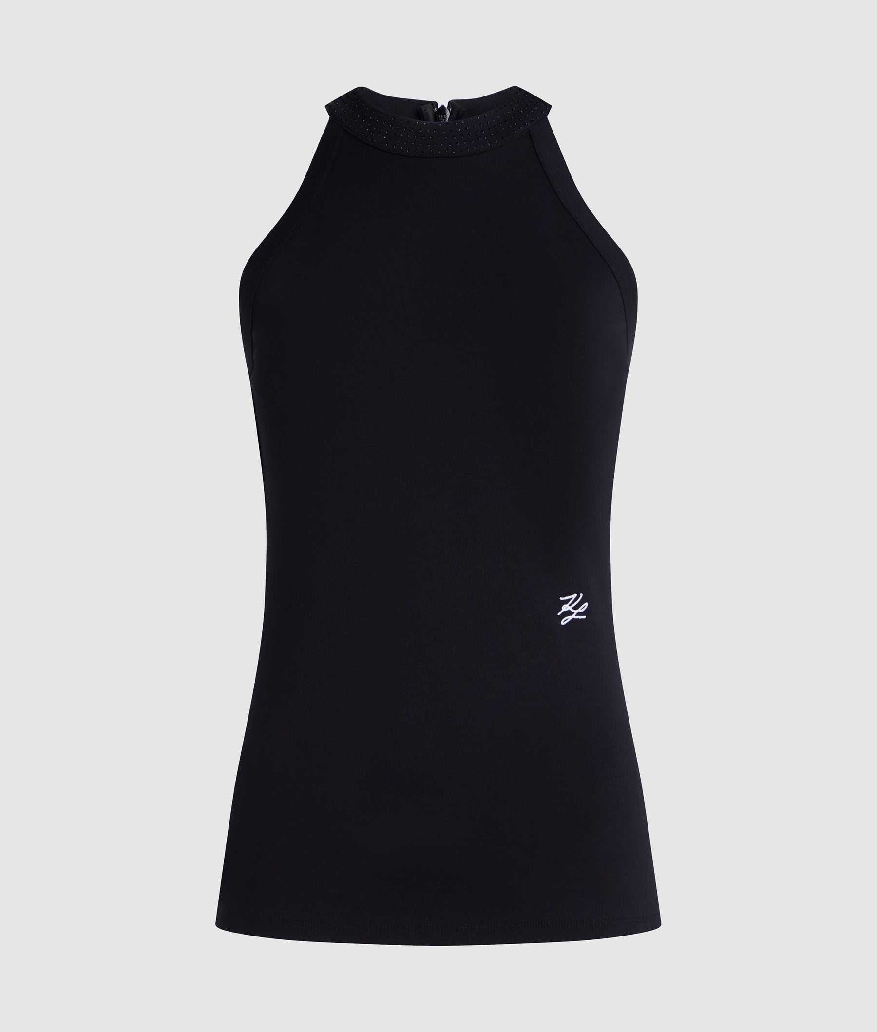 Rhinestone halter-neck top