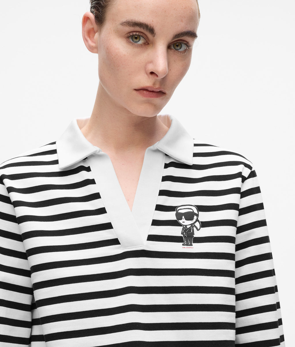 Ikon striped long-sleeved polo shirt