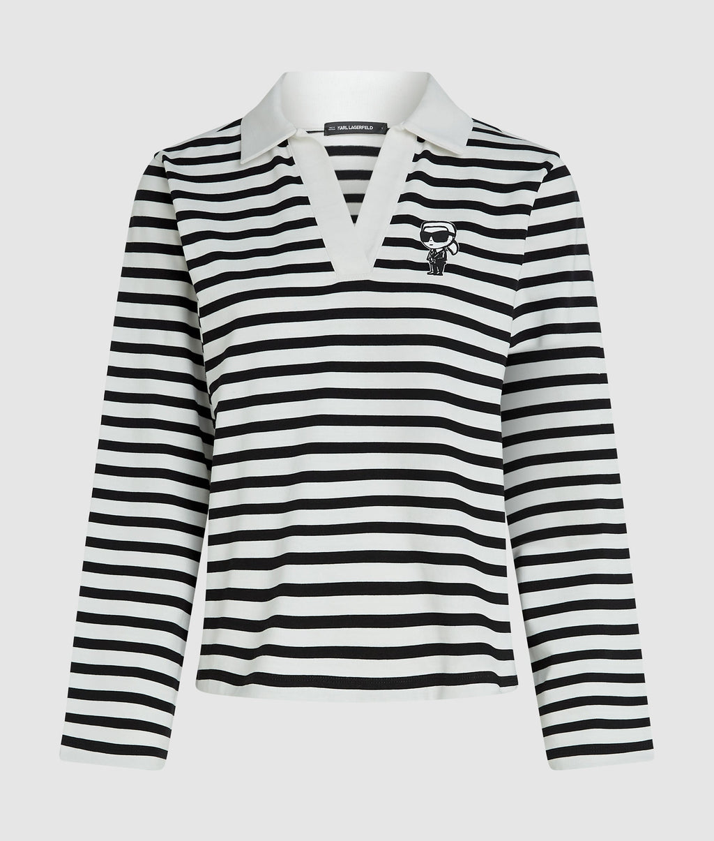 Ikon striped long-sleeved polo shirt