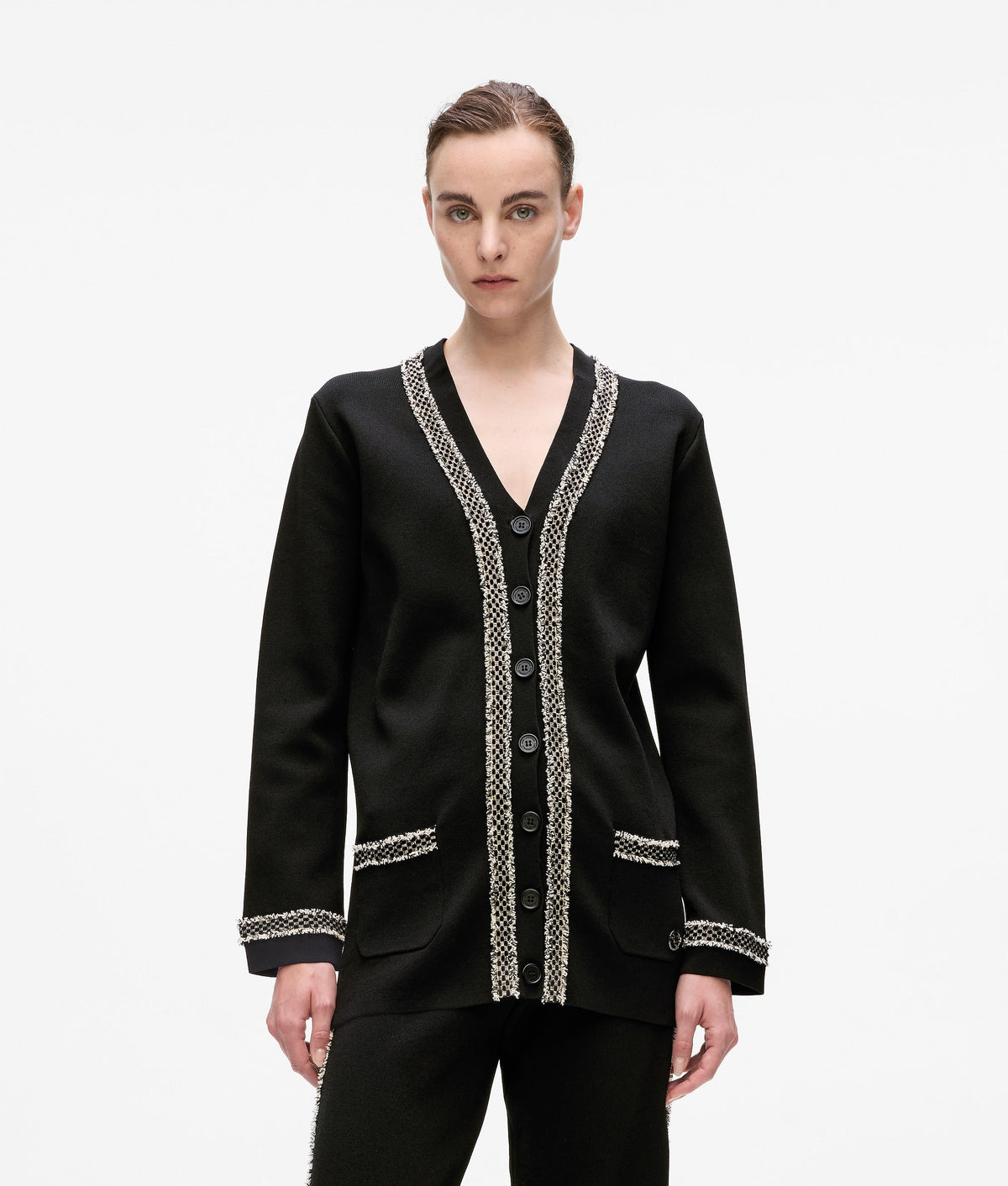 Bouclé detail cardigan