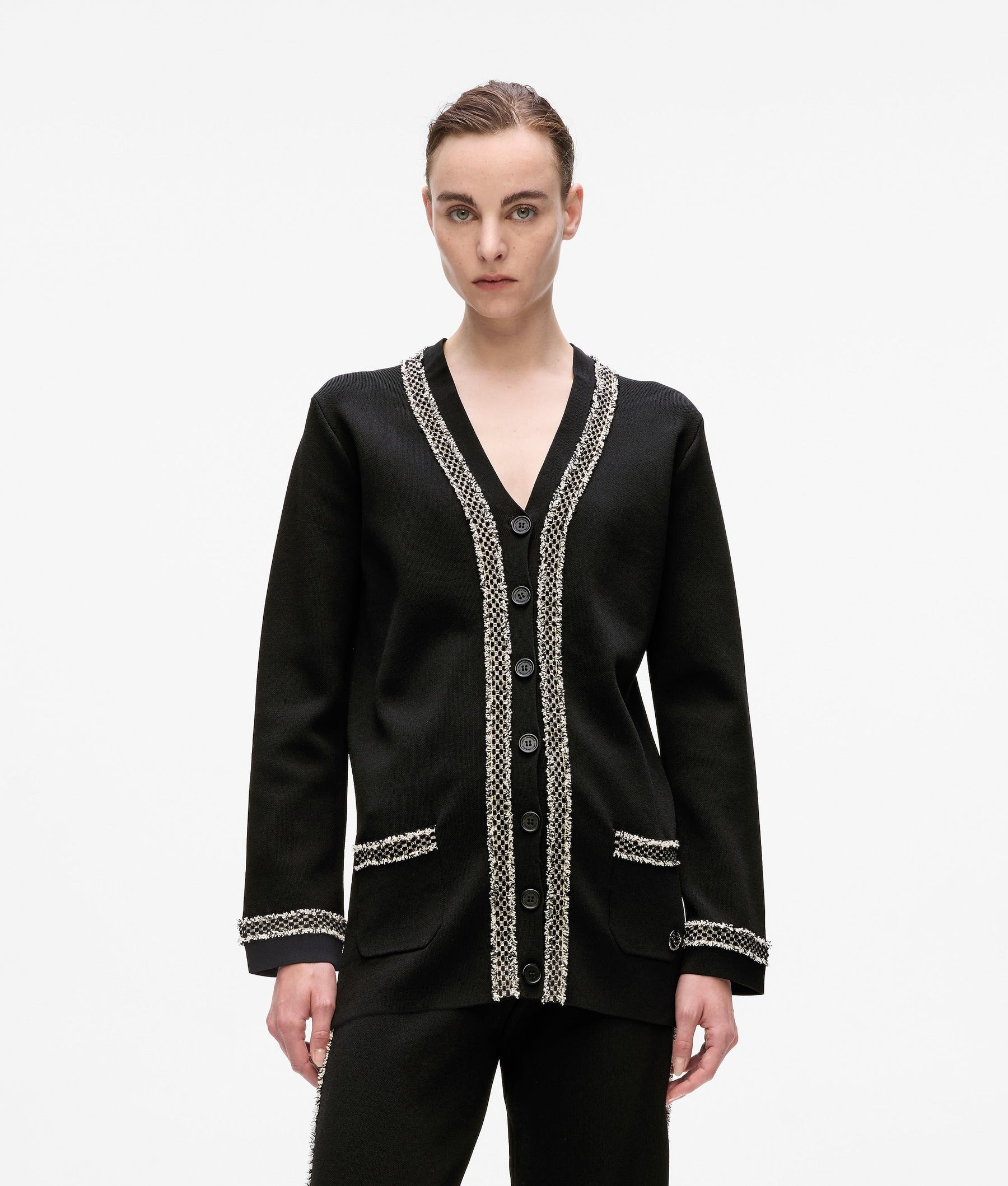 Bouclé detail cardigan