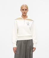 Paris sketch half-zip sweatshirt