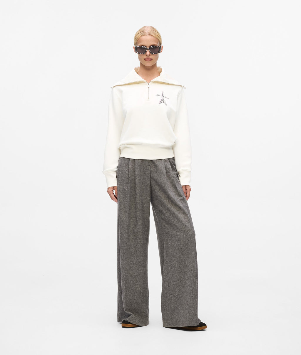 Paris sketch half-zip sweatshirt