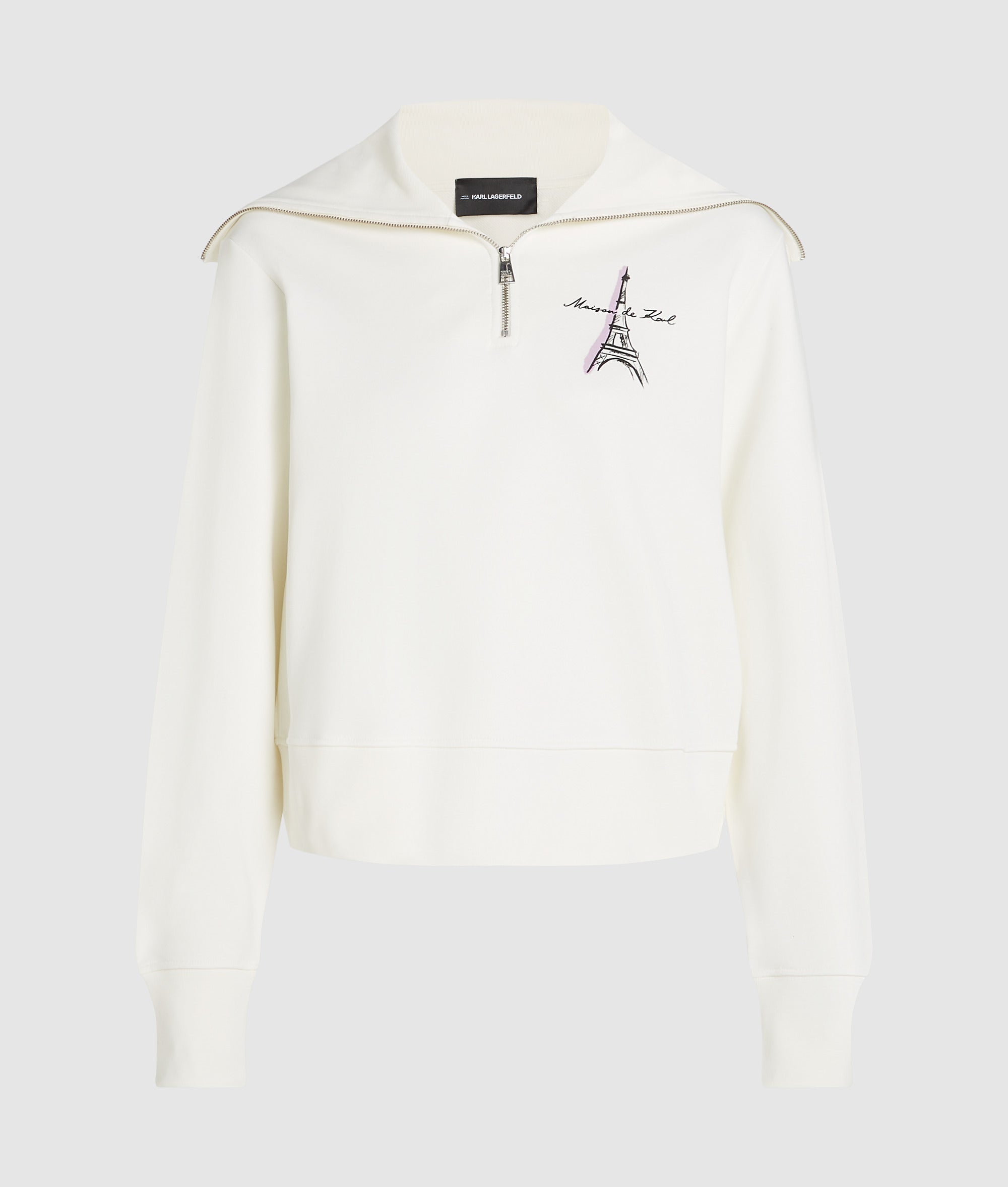 Paris sketch half-zip sweatshirt