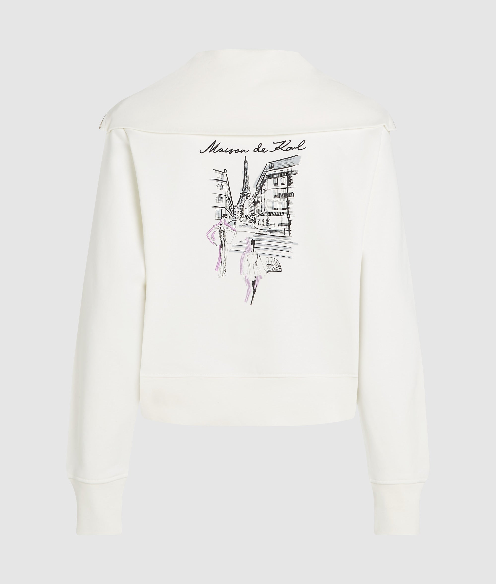Paris sketch half-zip sweatshirt