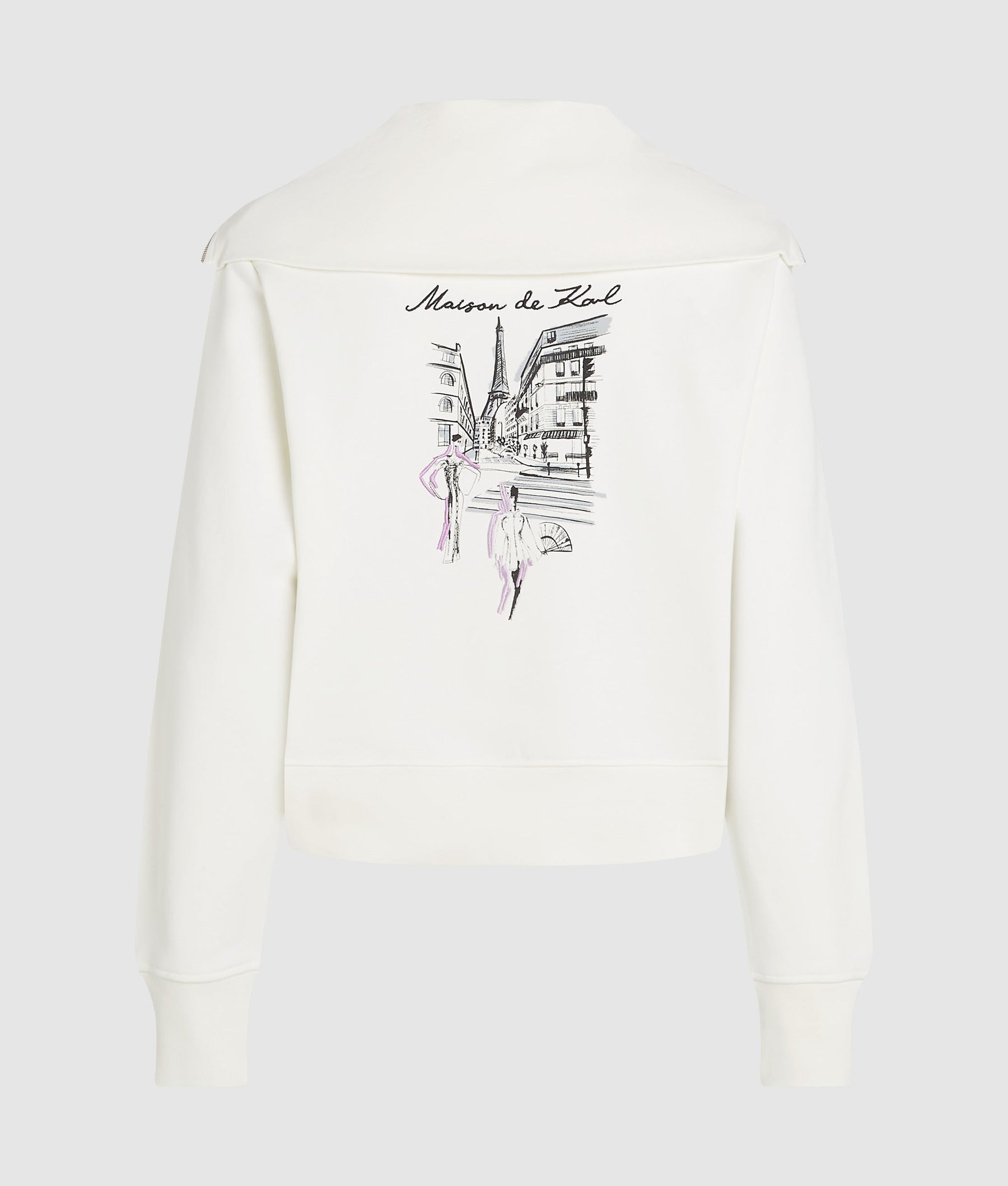Paris sketch half-zip sweatshirt
