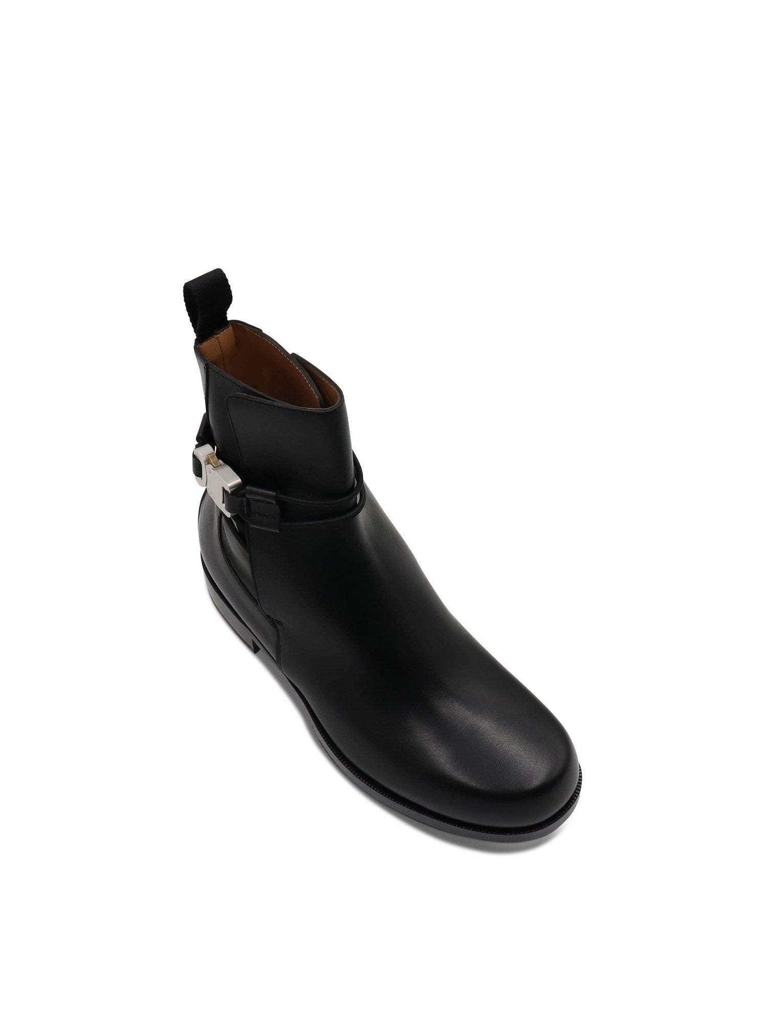1017 ALYX 9SM Low Buckle Leather Boots in Black
