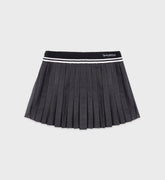 Abigail Wool Pleated Skirt - Grey Check/Off White