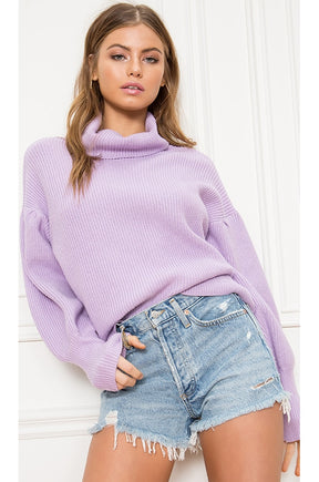 superdown Frankie Knit Sweater in Lavender