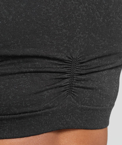 Gymshark Adapt Fleck Seamless Long Sleeve Crop Top - Mineral | Black