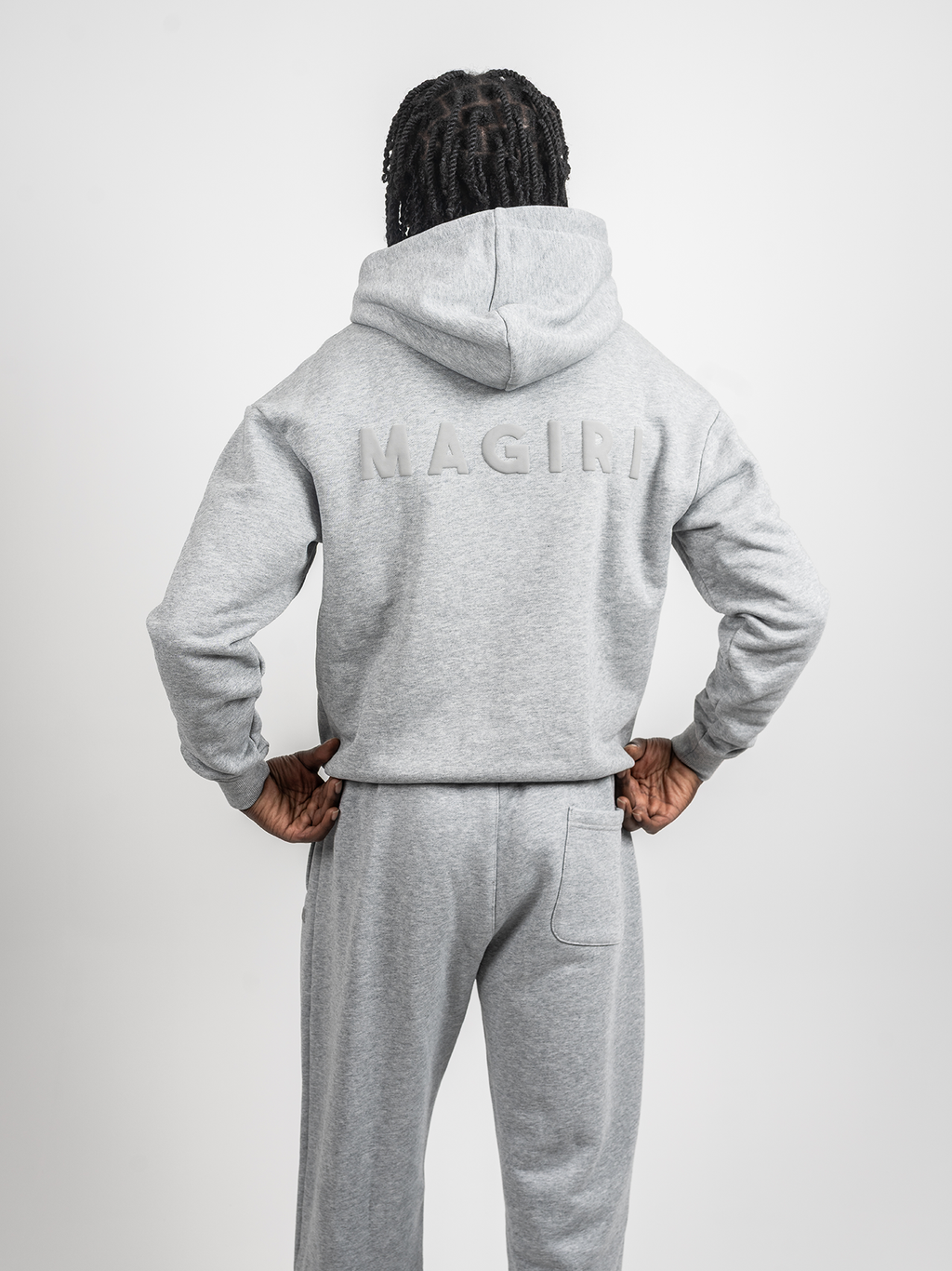 Magiri Core Puff Printed Logo Hoodie & Joggers Tracksuit in Grey