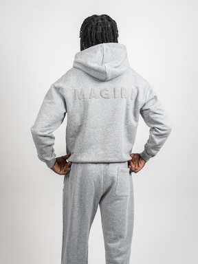 Magiri Core Puff Printed Logo Hoodie & Joggers Tracksuit in Grey