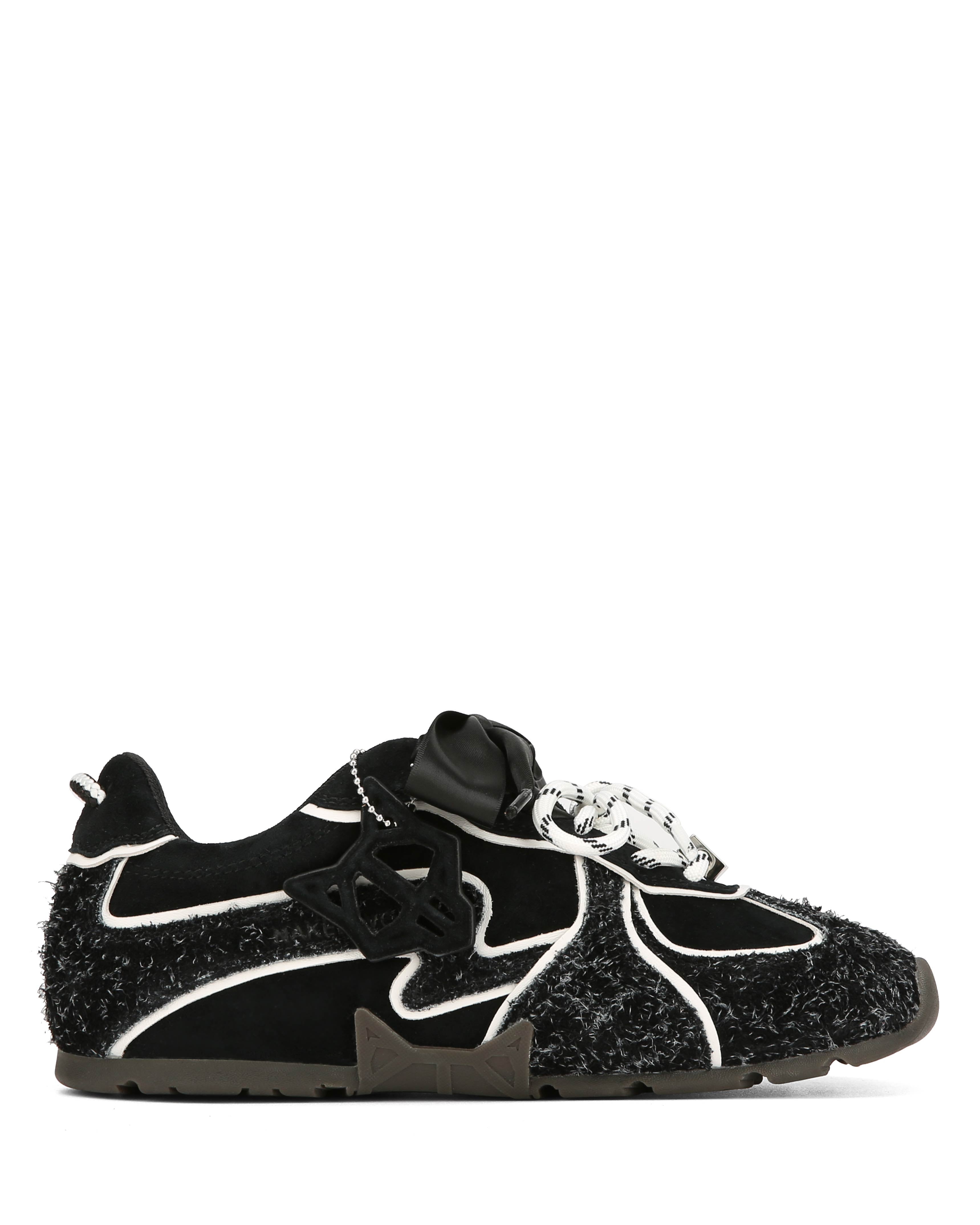 Adored Black Hairy Suede
