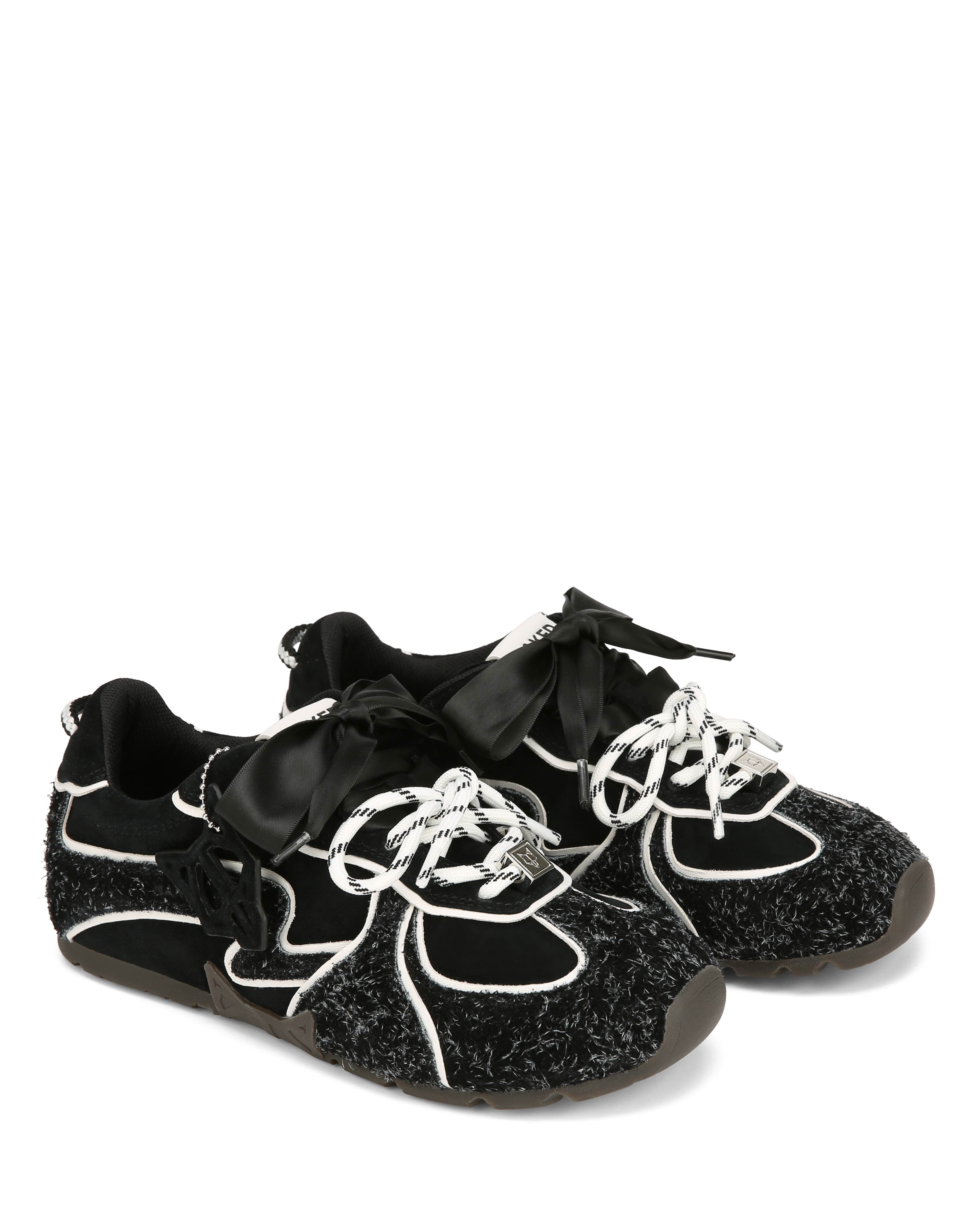Adored Black Hairy Suede