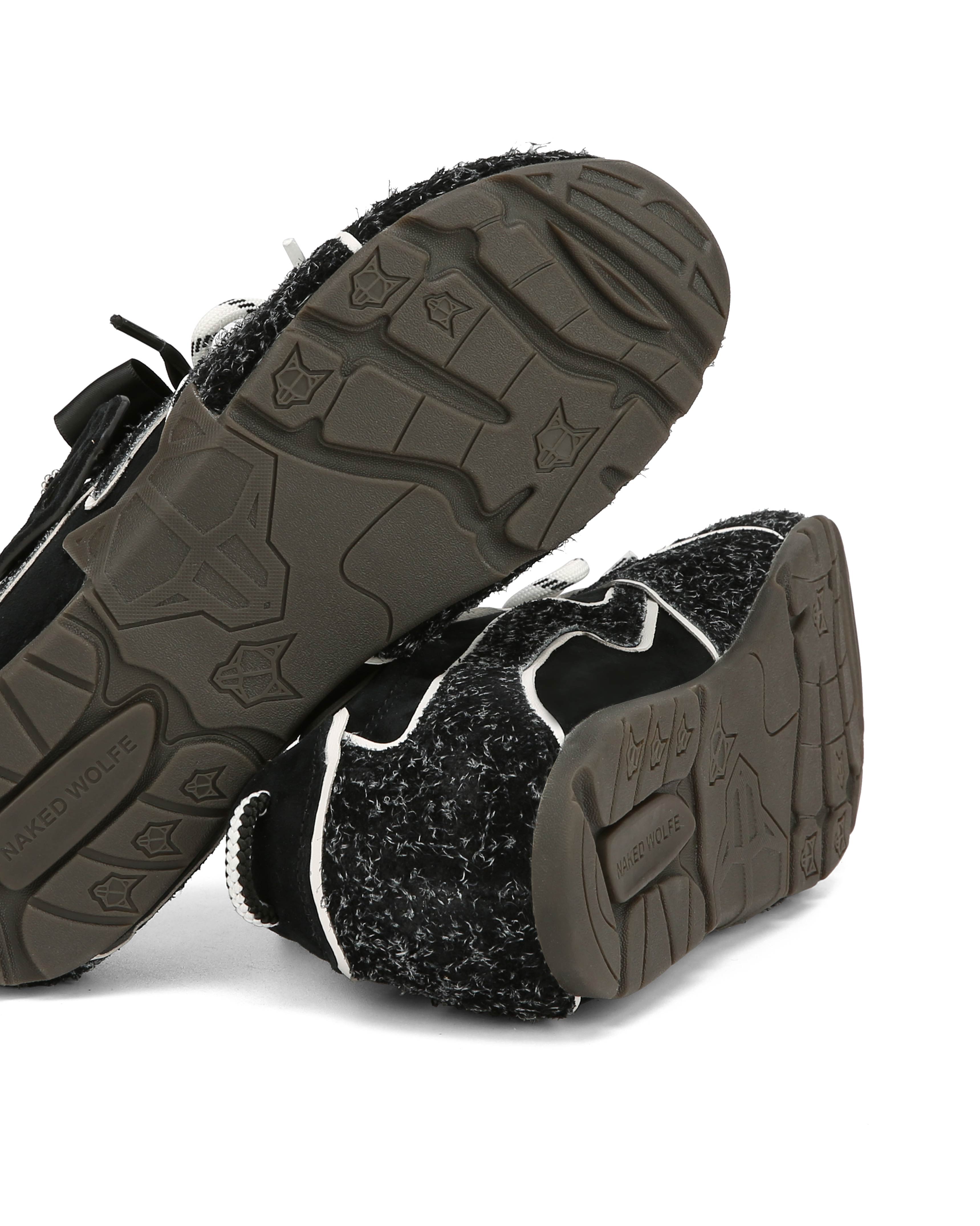 Adored Black Hairy Suede