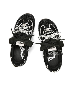 Adored Black Hairy Suede