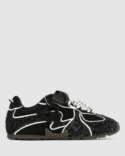 Adored Black Hairy Suede
