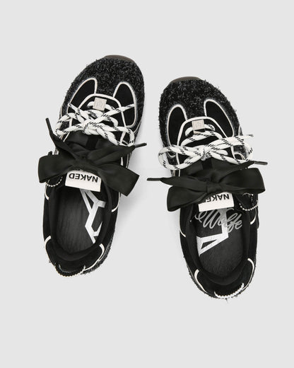 Adored Black Hairy Suede