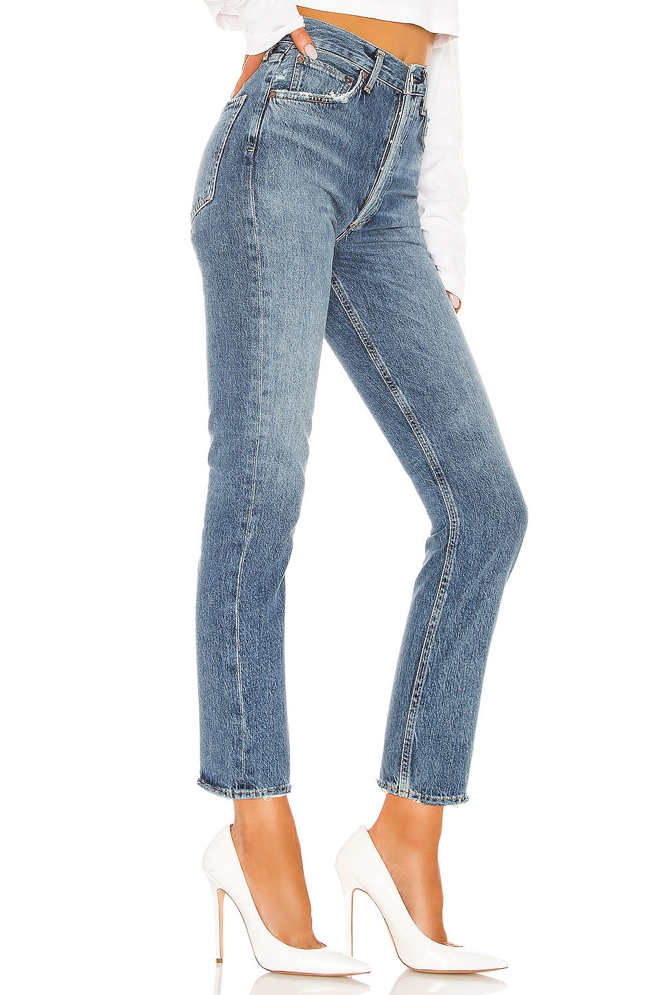 AGOLDE Riley High Rise Straight Crop in Frequency
