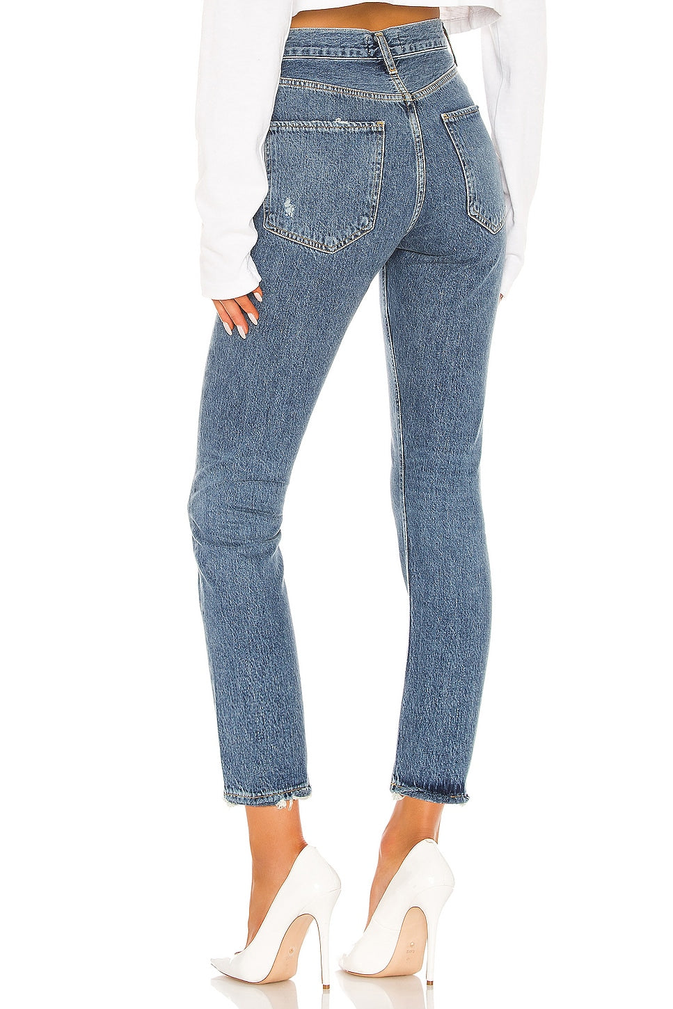 AGOLDE Riley High Rise Straight Crop in Frequency