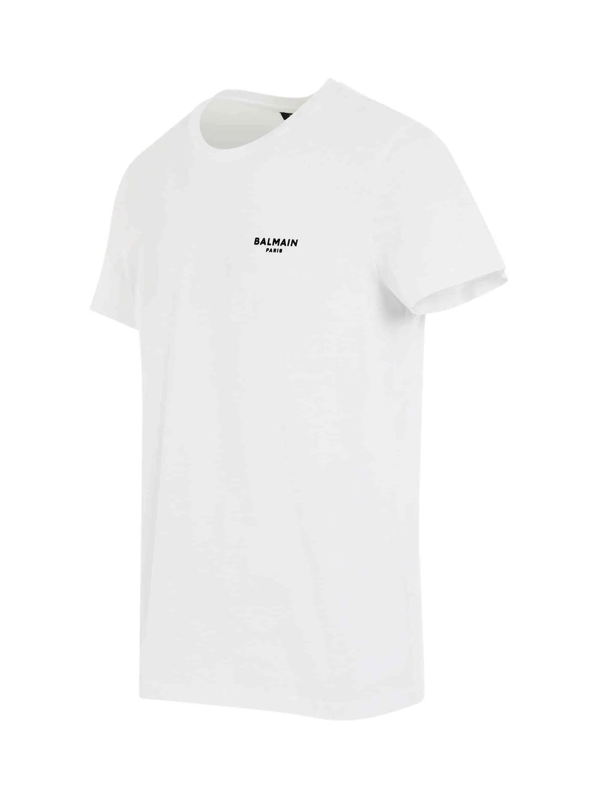 Logo Flock Classic Fit T-Shirt in White/Black