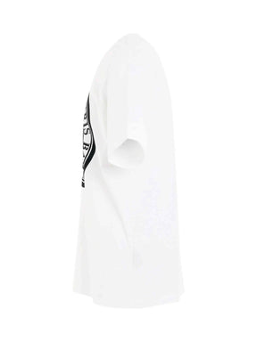 Coin Flock Straight Fit T-Shirt in White/Black