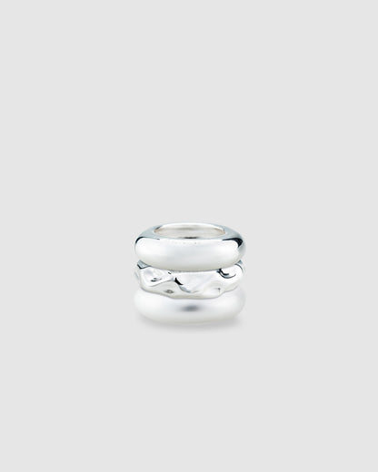 Aliah Stacked Rings Silver