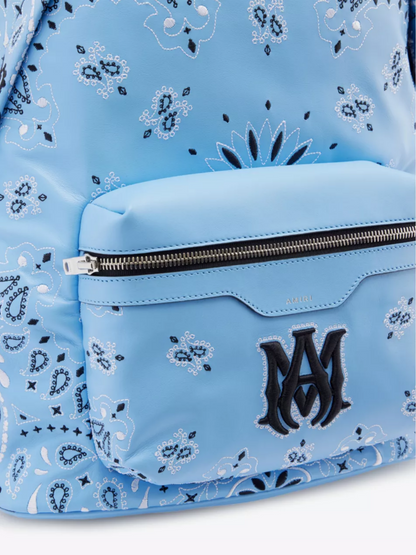 AMIRI BANDANA LEATHER BACKPACK CAROLINA BLUE