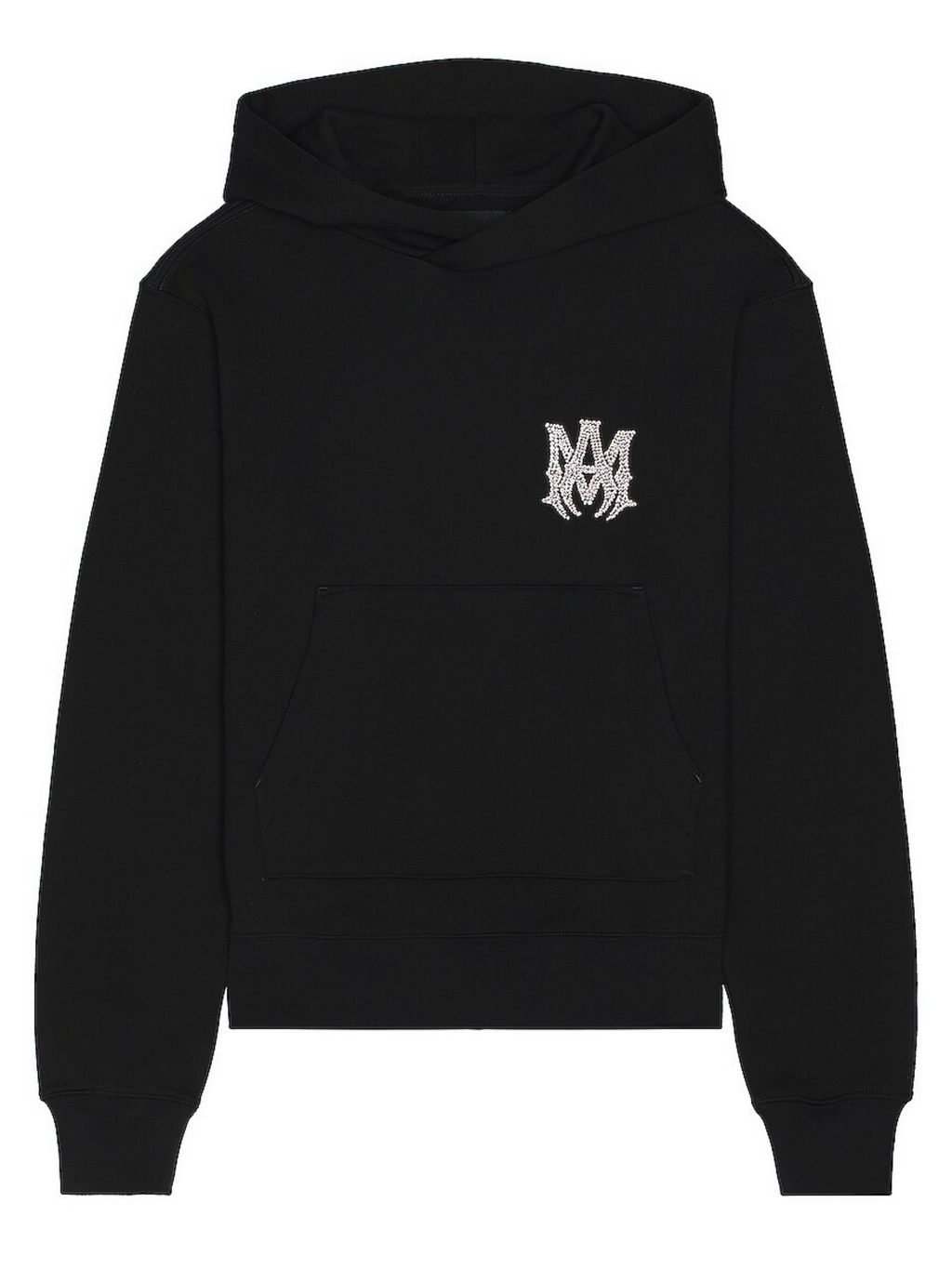 AMIRI CRYSTAL EMBELLISHED LOGO HOODIE BLACK