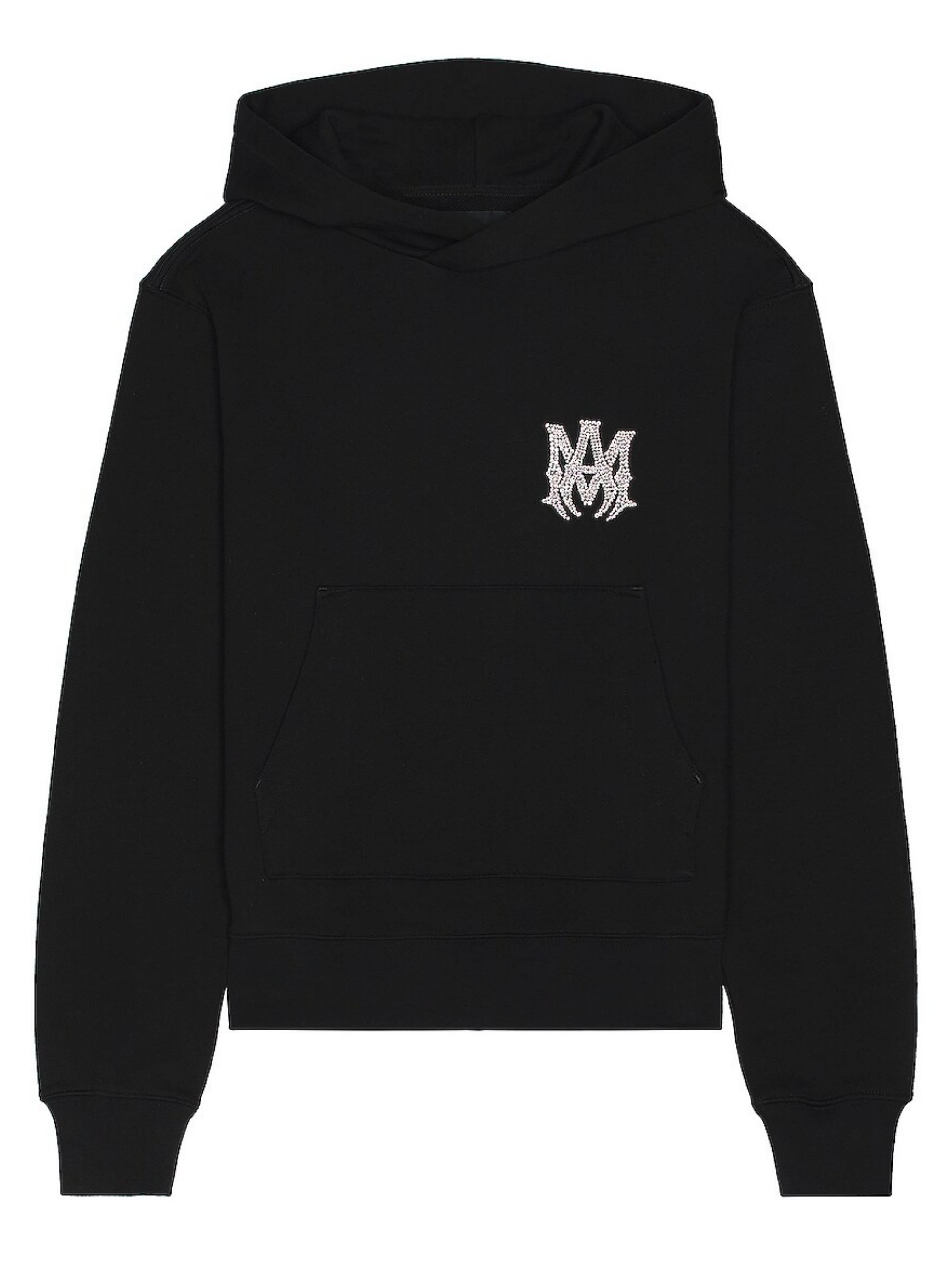 AMIRI CRYSTAL EMBELLISHED LOGO HOODIE BLACK