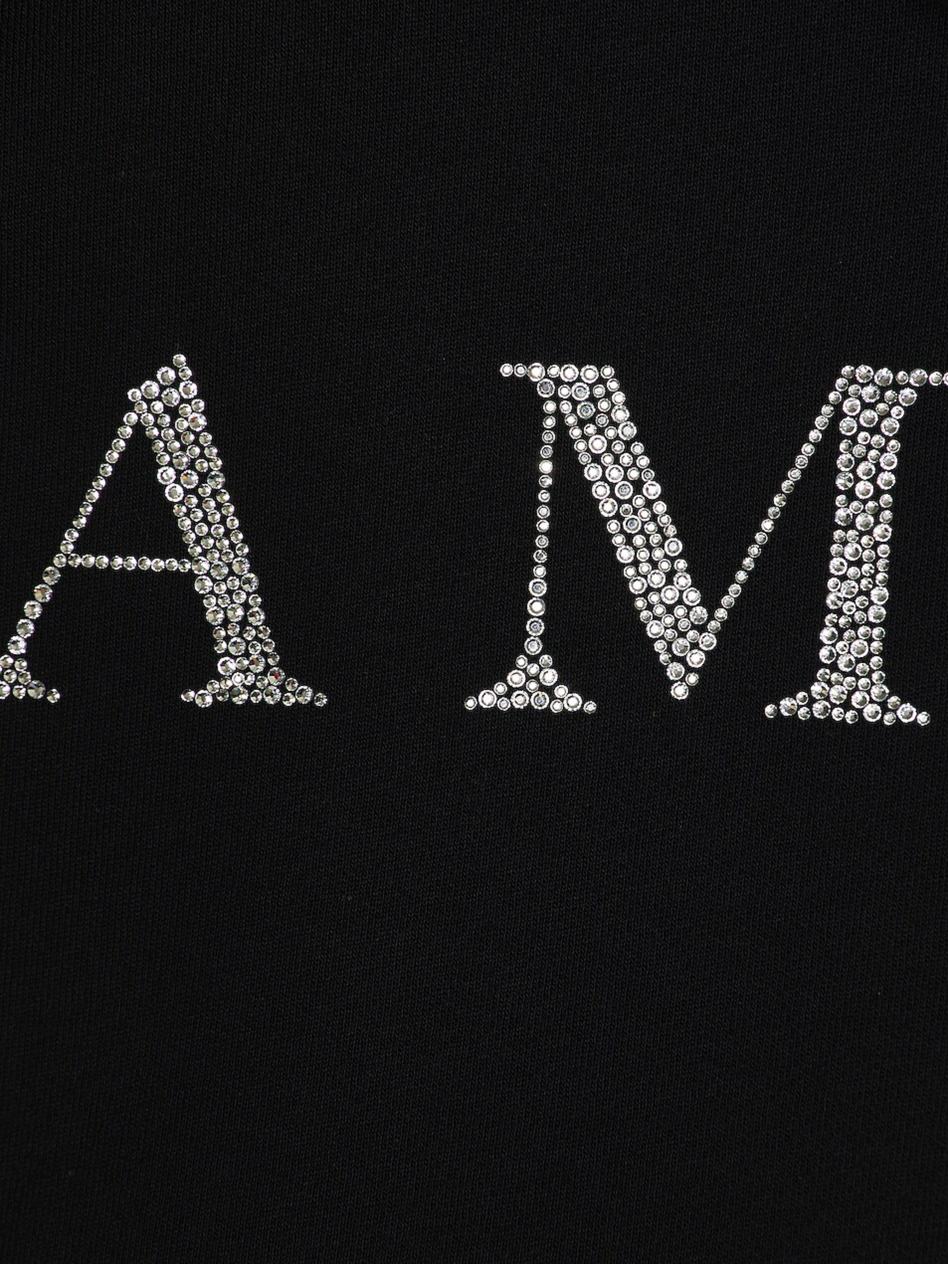 AMIRI CRYSTAL EMBELLISHED LOGO HOODIE BLACK
