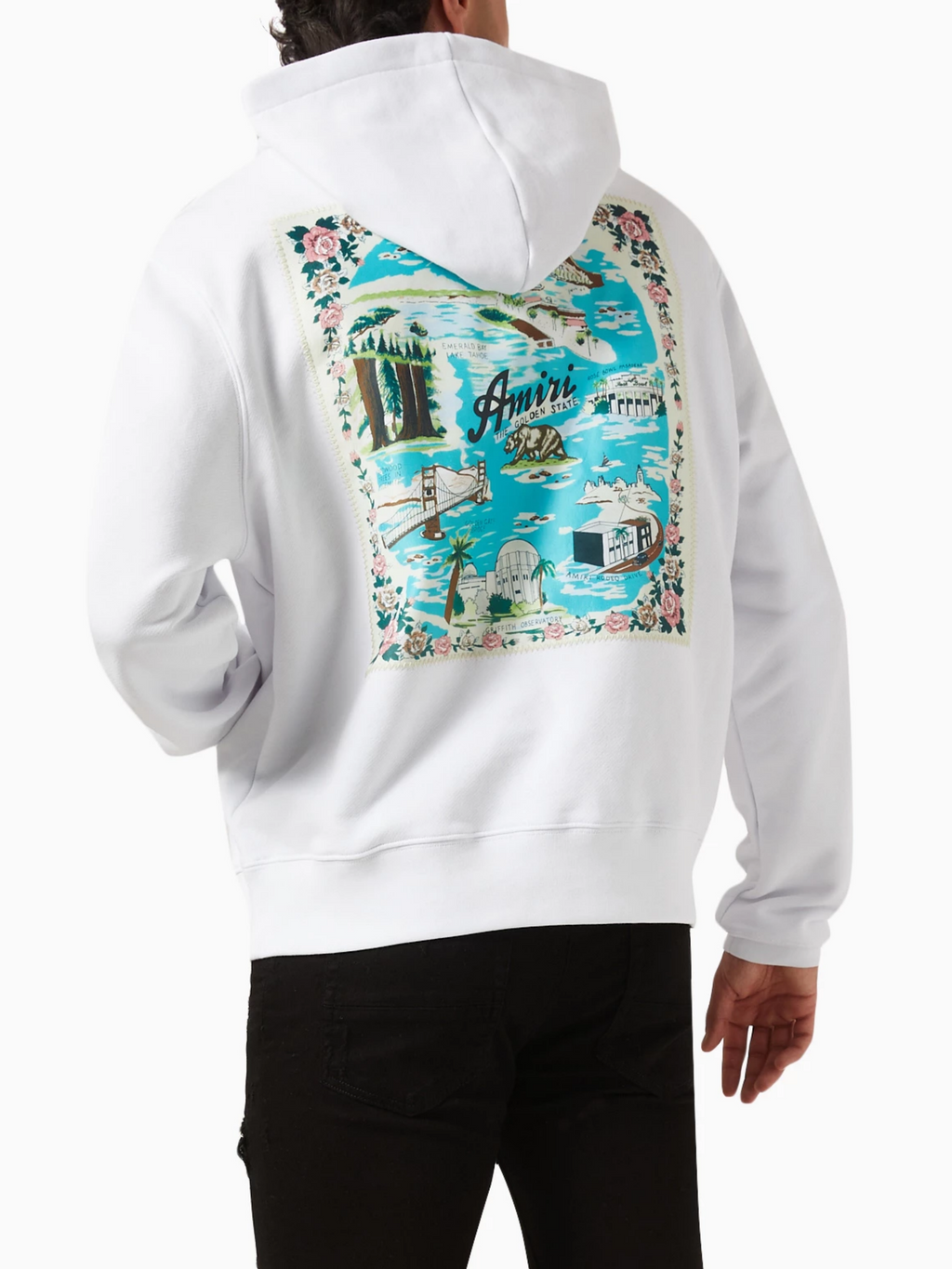 AMIRI CALIFORNIA HAWAIIAN HOODIE WHITE