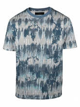AMIRI TIE DYE ALL OVER LOGO TEE BLUE