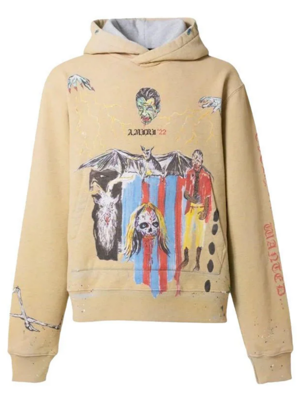 AMIRI BLOOD 38' HOODIE HEATHER BIRCH