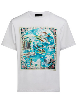 AMIRI CALIFORNIA HAWAIIAN TEE WHITE