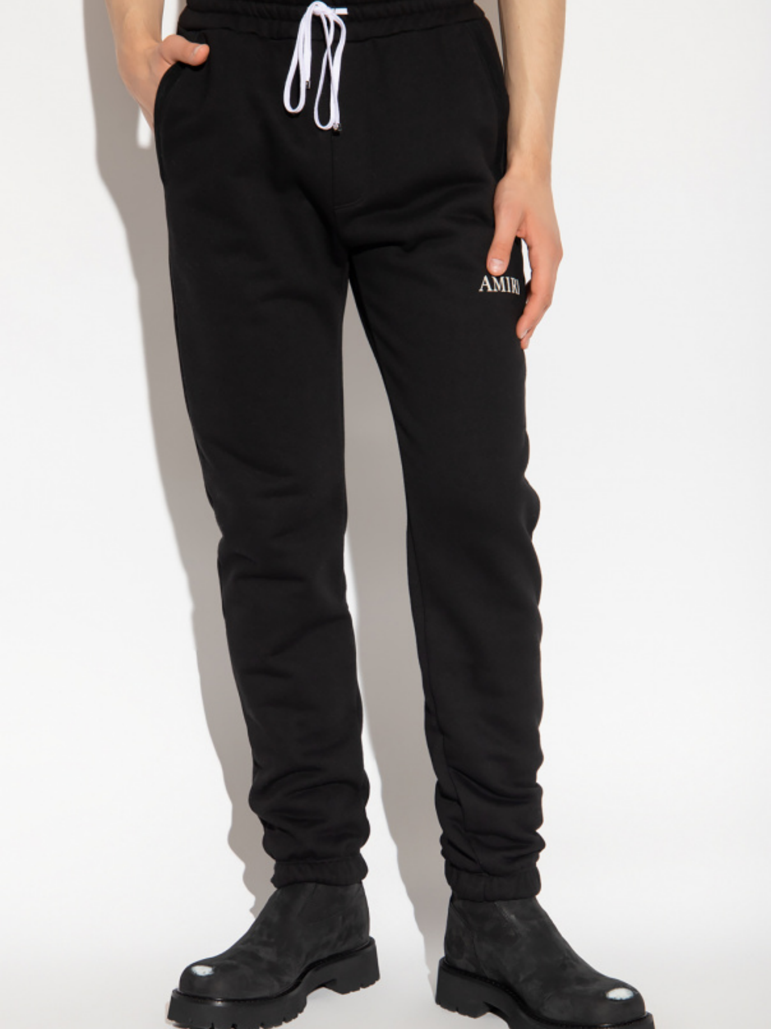 AMIRI PUFF LOGO SWEAT PANTS BLACK
