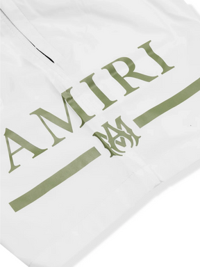 AMIRI MA BAR LOGO SWIMSHORTS WHITE KHAKI