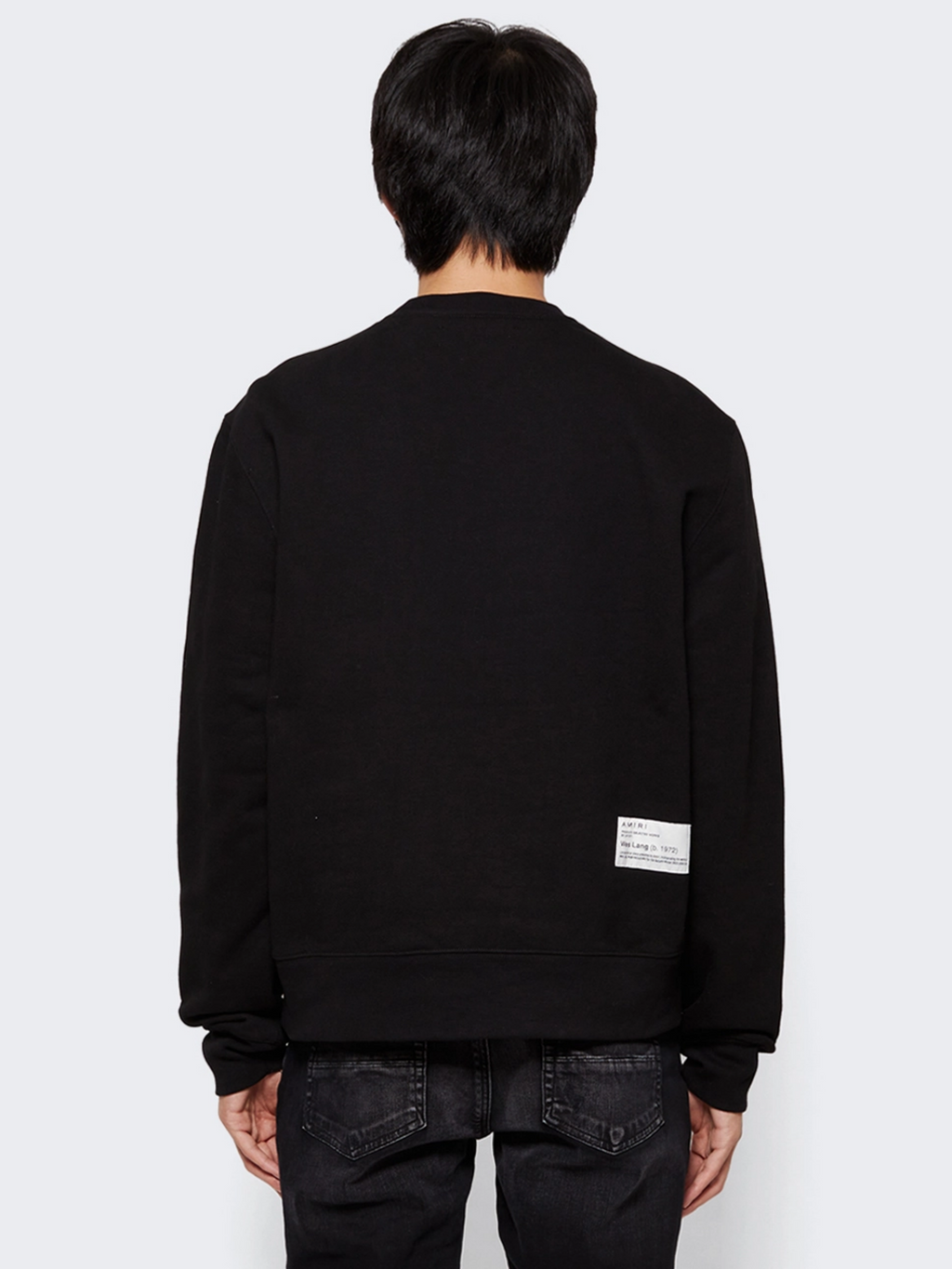 AMIRI X WES LANG CHECKER SKULL CREW NECK SWEATER BLACK