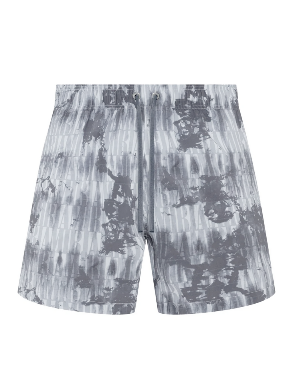 AMIRI TIE DYE ALL OVER LOGO SWIM SHORTS GREY