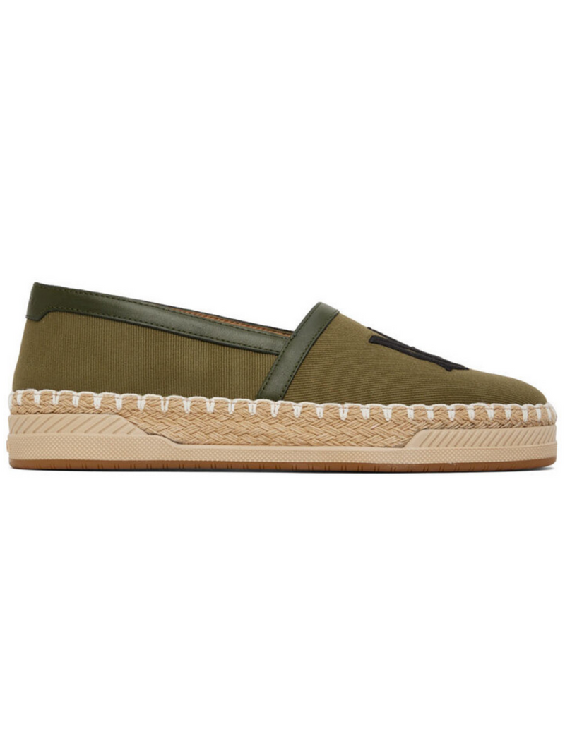 AMIRI EMBROIDERED LOGO ESPADRILLES KHAKI