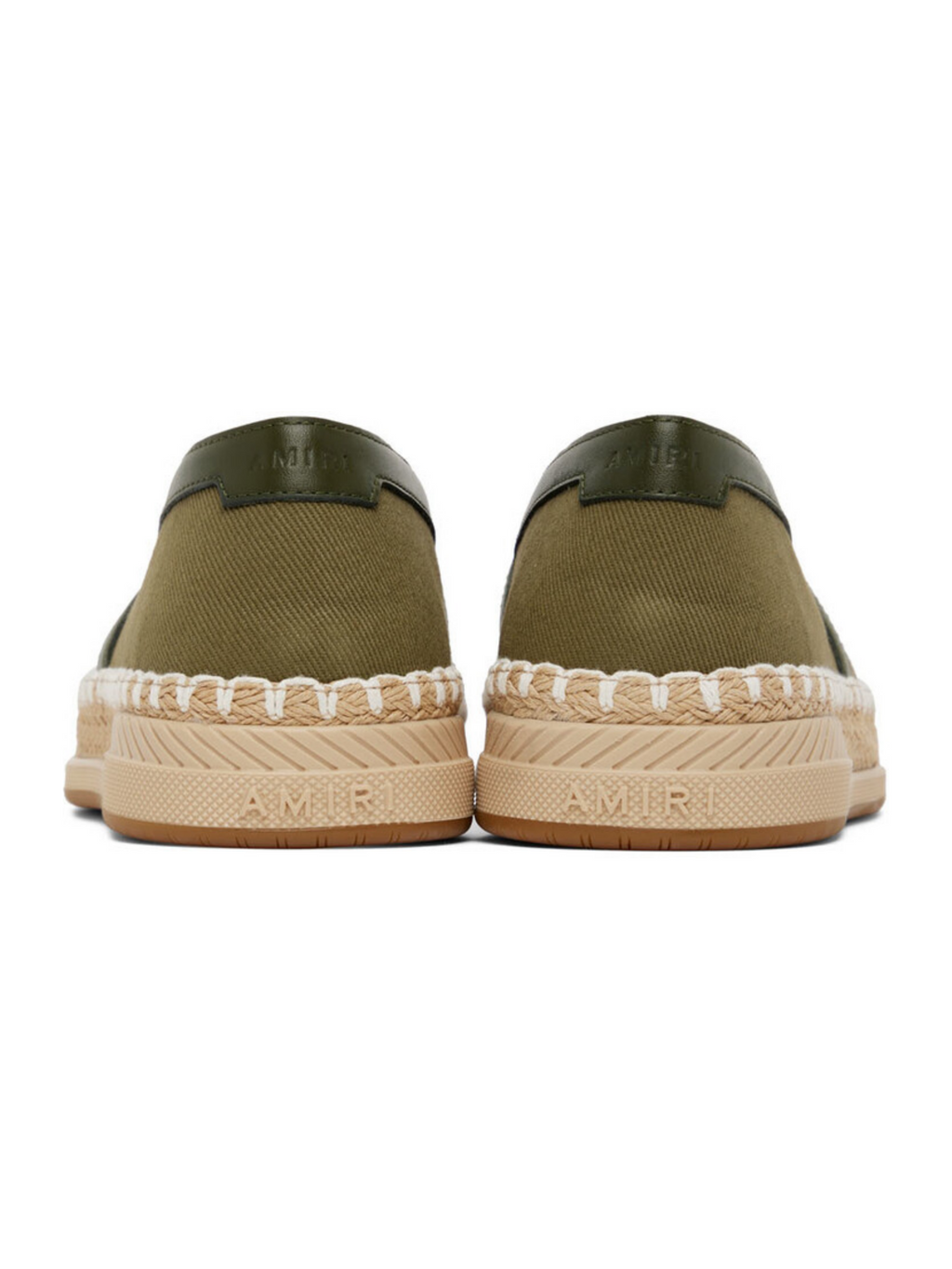 AMIRI EMBROIDERED LOGO ESPADRILLES KHAKI