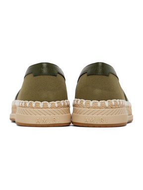 AMIRI EMBROIDERED LOGO ESPADRILLES KHAKI