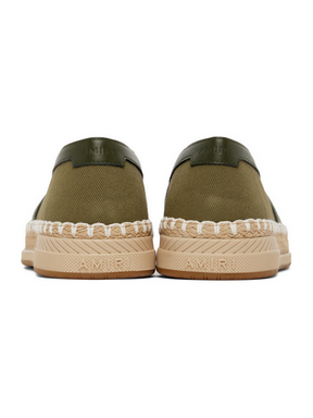 AMIRI EMBROIDERED LOGO ESPADRILLES KHAKI