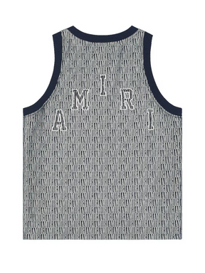 AMIRI JACQUARD BASKETBALL JERSEY WASHED INDIGO