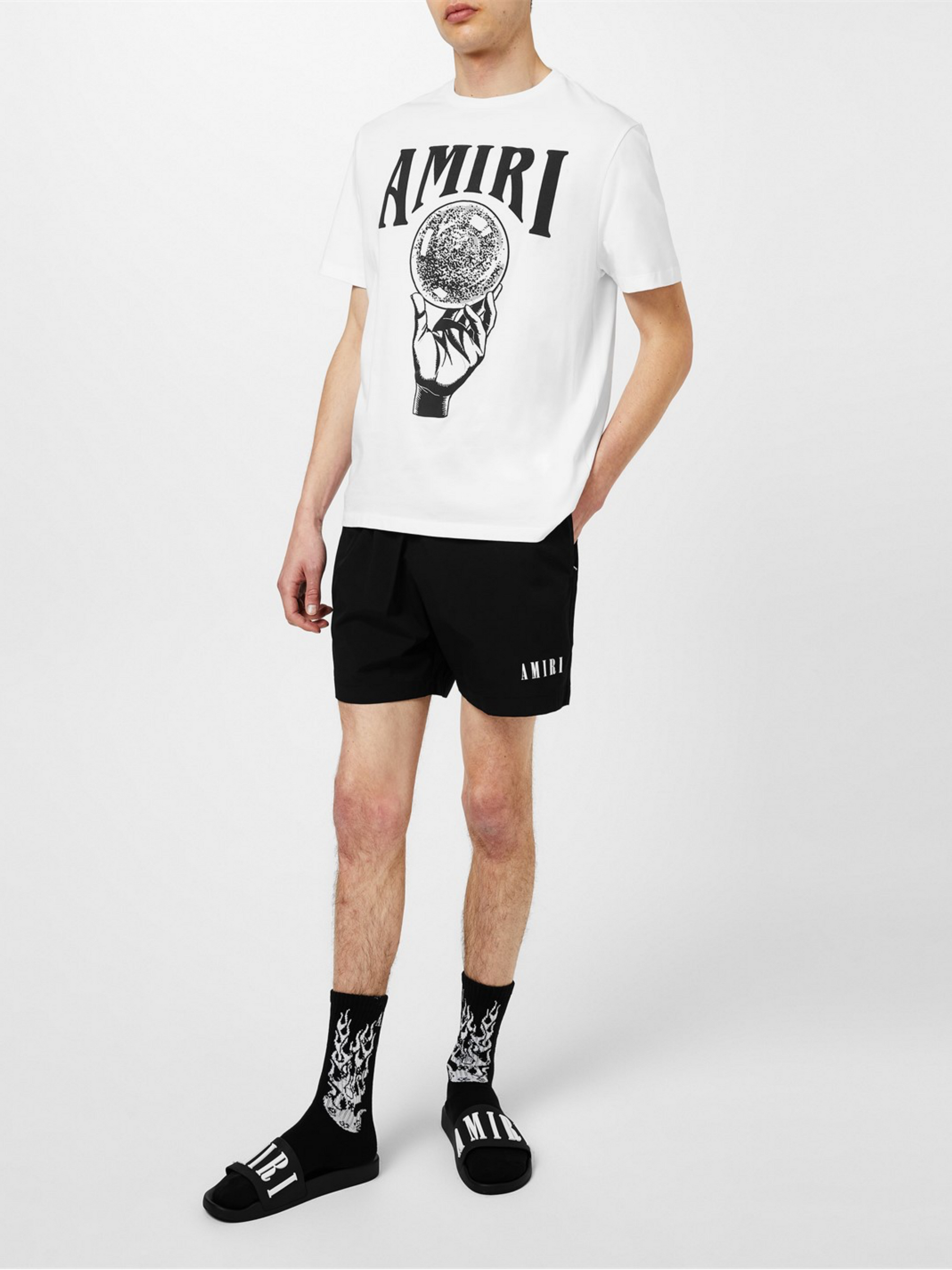 AMIRI CORE LOGO SWIM SHORTS BLACK
