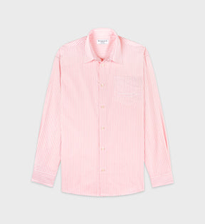 Eden Script Oversized Shirt - Pink/White Thin Stripe