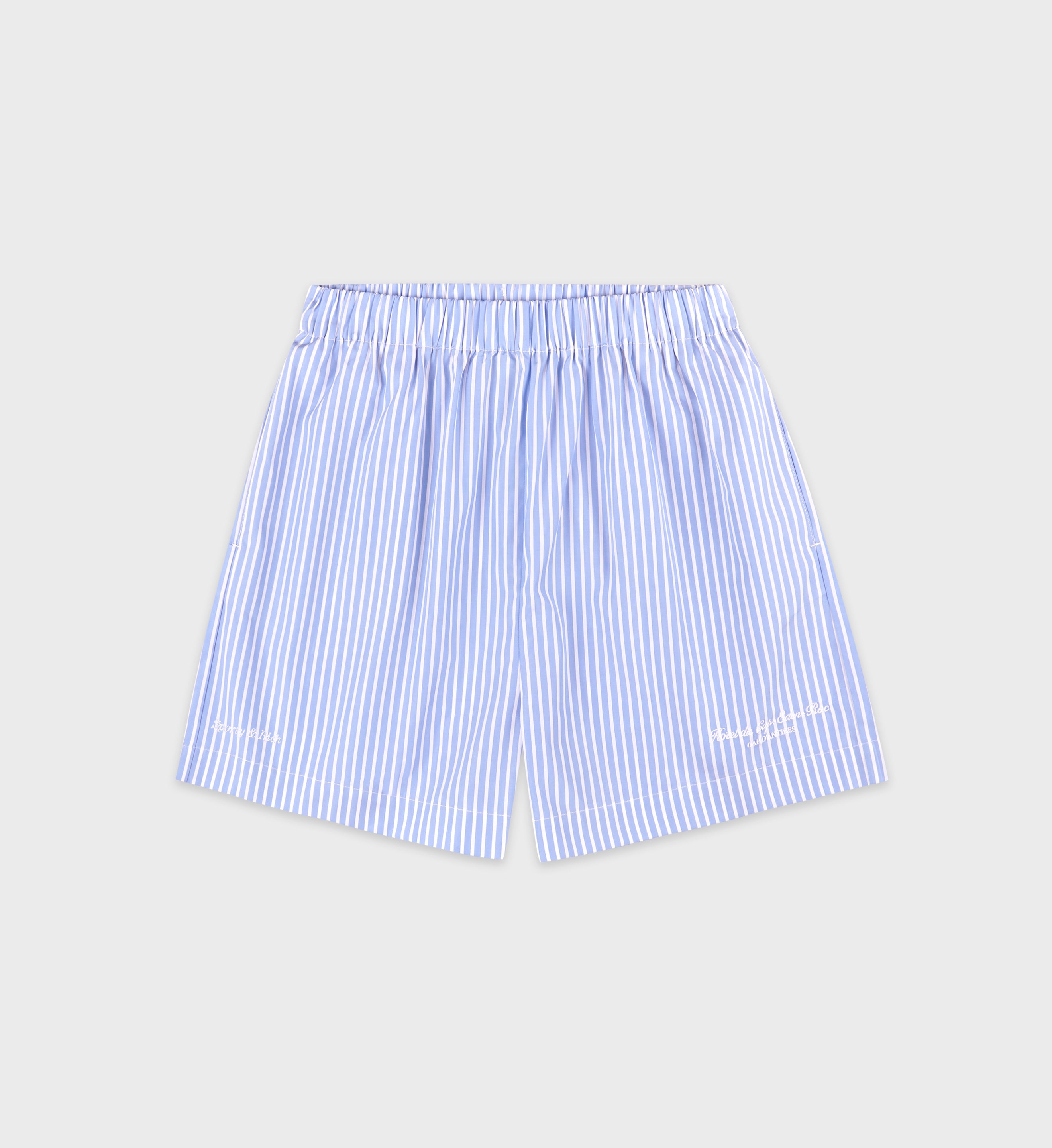 Eden Script Poplin Short - Blue/White Stripe