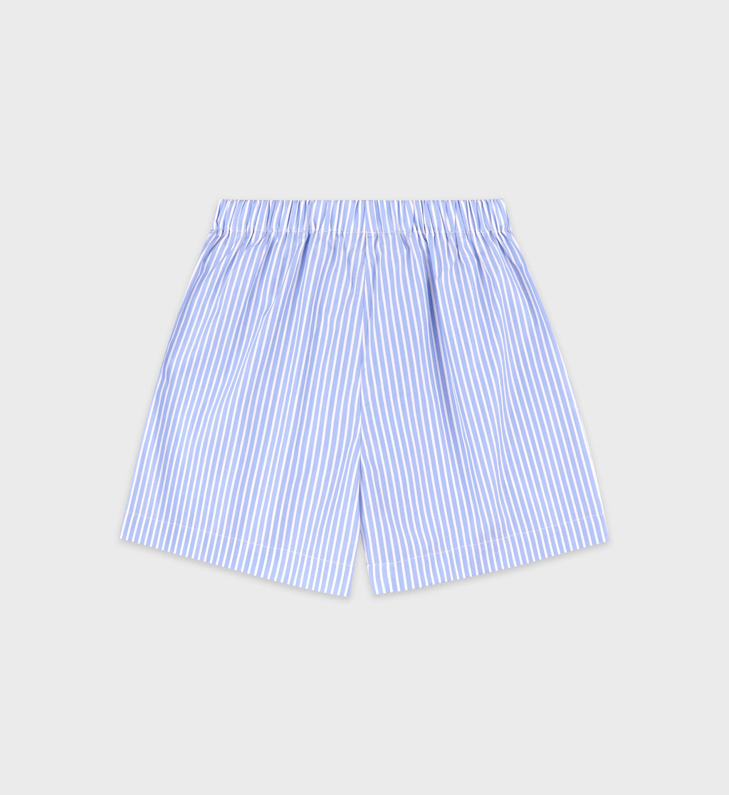 Eden Script Poplin Short - Blue/White Stripe