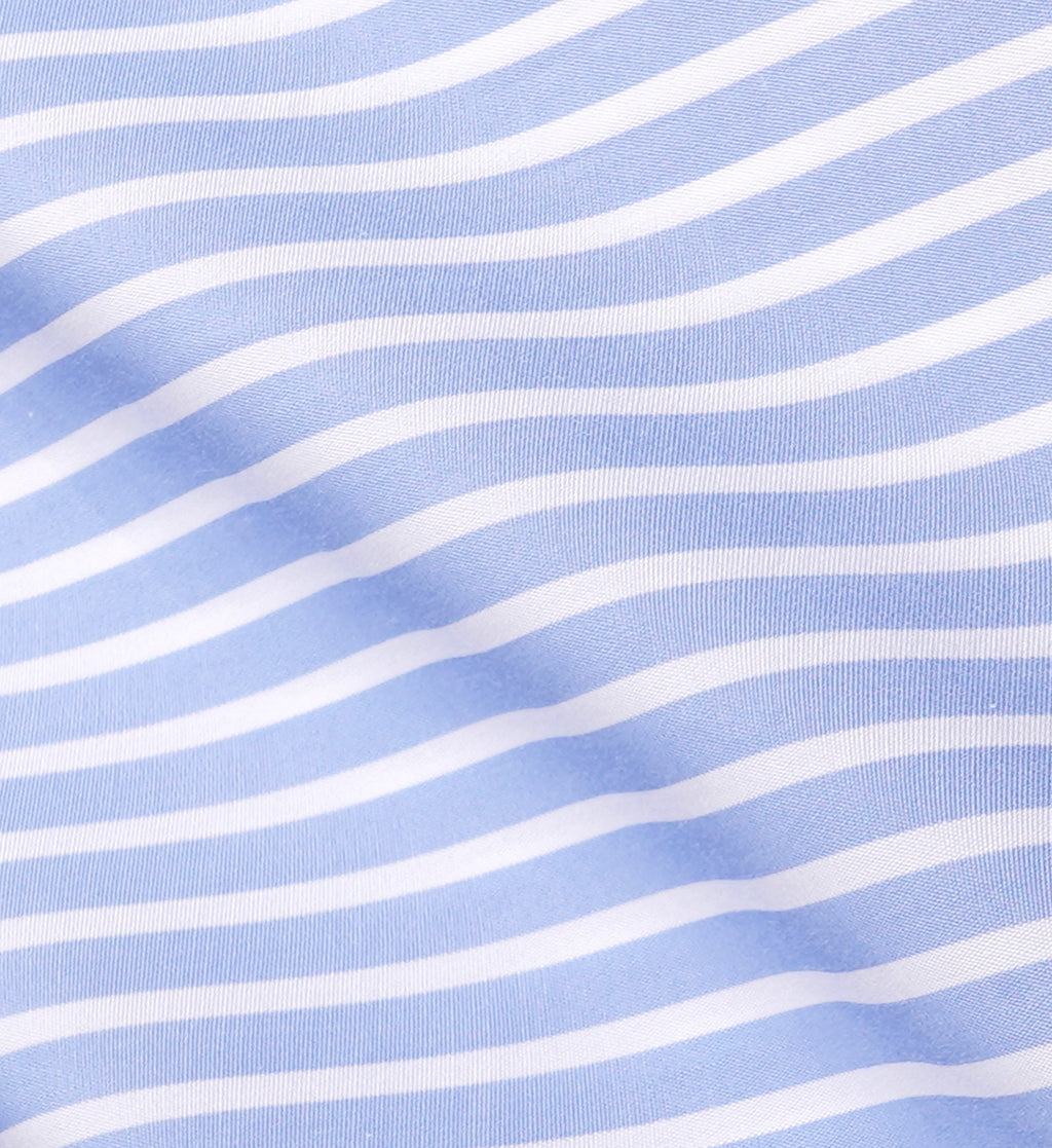 Eden Script Poplin Short - Blue/White Stripe