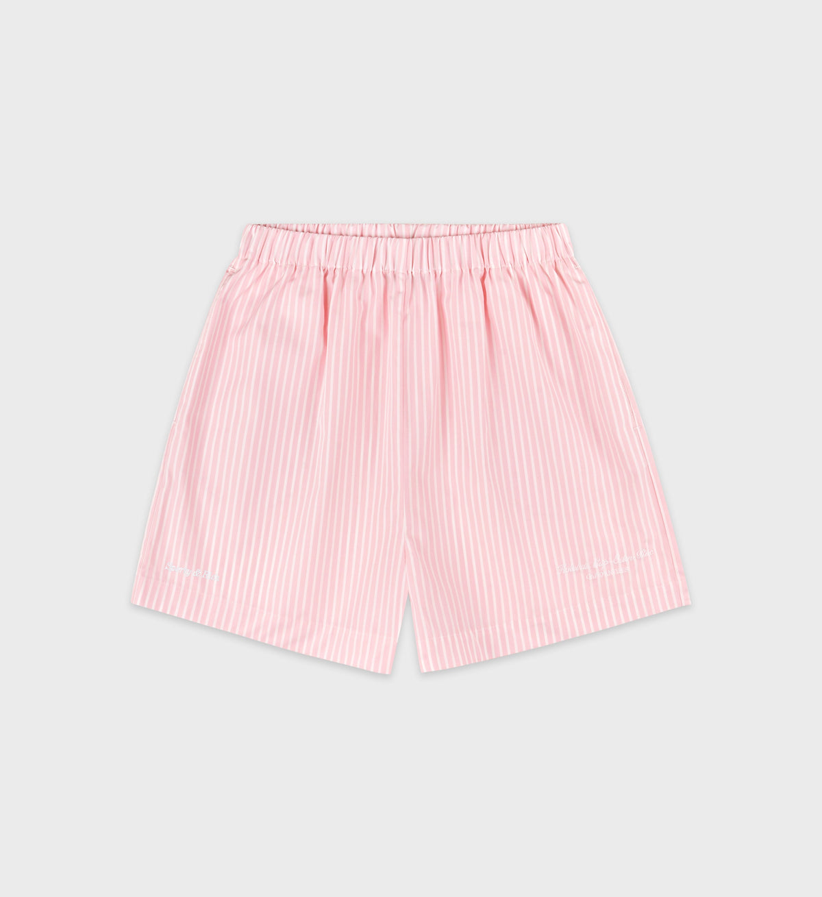 Eden Script Poplin Short - Pink/White Thin Stripe